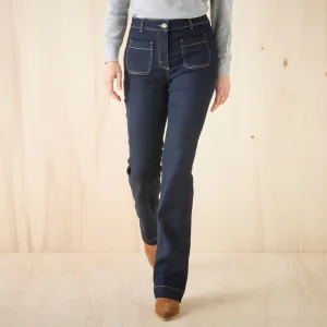 Bootcut džínsy s našitými vreckami