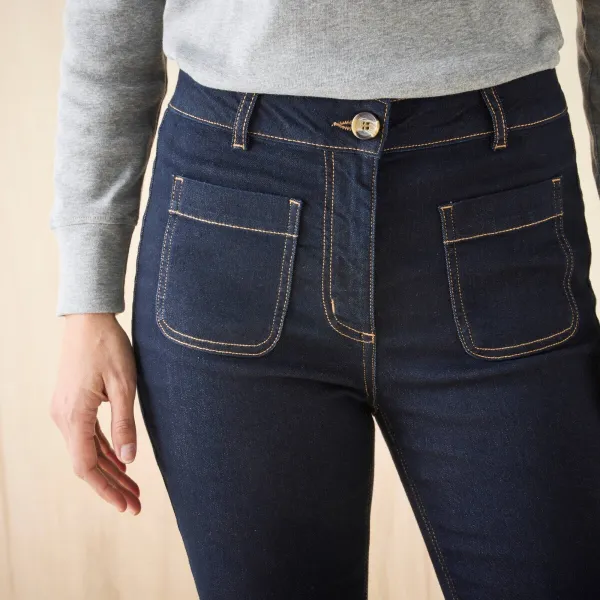 Bootcut džínsy s našitými vreckami