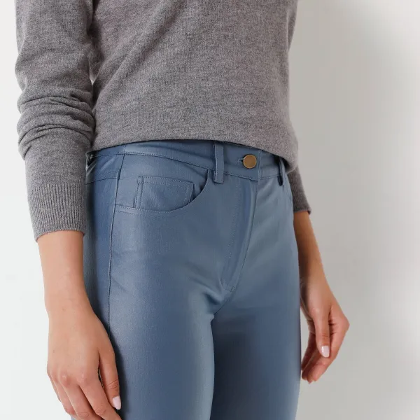 Rovné koženkové nohavice