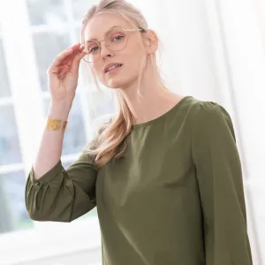 Rovné šaty so 7/8 rukávmi, jednofarebné