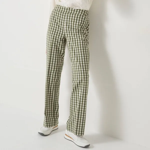Rovné kockované nohavice
