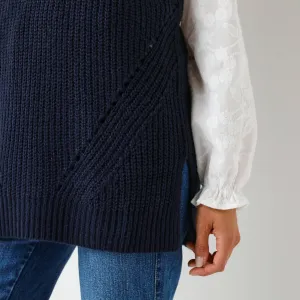 Dlhá vesta so stojačikom na zips