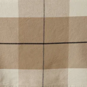 Kockovaný obrus z bavlny a ľanu s farbenými vláknami