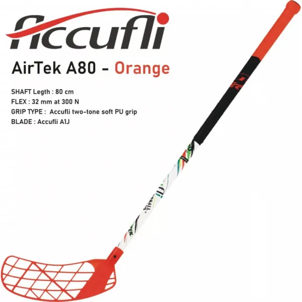 Florbalová hokejka ACCUFLI Florbalová hokejka AirTek A80 Orange R