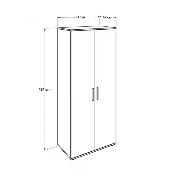 Kalune Design Šatníková skriňa Gorde 80 cm biela
