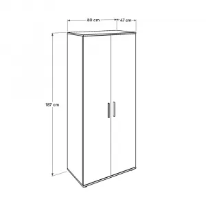 Kalune Design Šatníková skriňa Gorde 80 cm biela