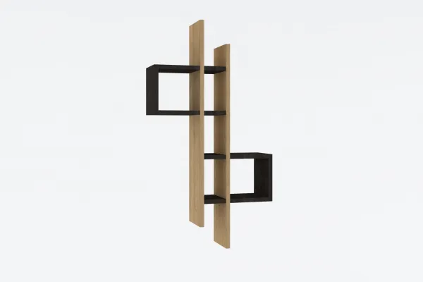 Nástenná polica Emse - Sapphire Oak, Anthracite