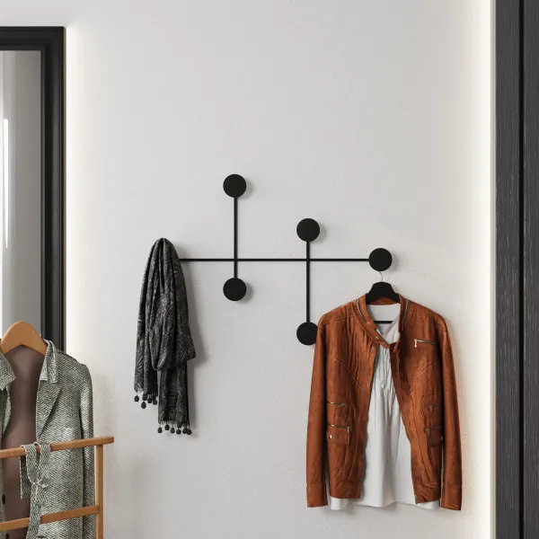 Wallity Nástenný kovový vešiak Dama 82 cm čierny