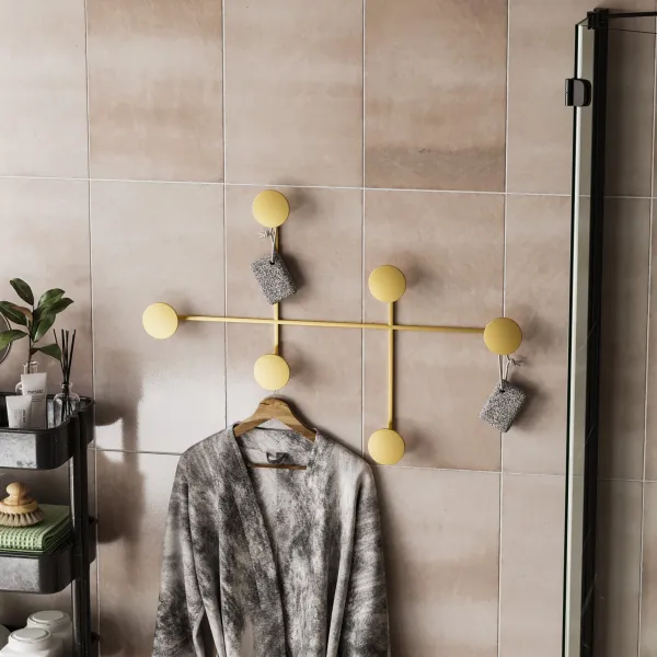 Wallity Nástenný kovový vešiak Dama 82 cm zlatý
