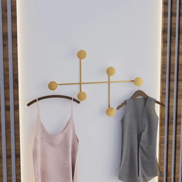 Wallity Nástenný kovový vešiak Dama 82 cm zlatý