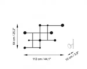 Wallity Nástenný kovový vešiak Fatara 112 cm čierny