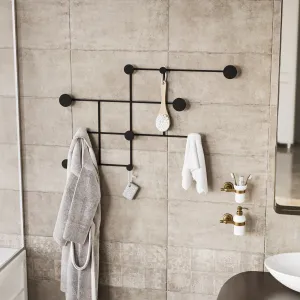 Wallity Nástenný kovový vešiak Fatara 112 cm čierny