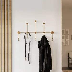 Wallity Nástenný kovový vešiak Iyon 80 cm zlatý
