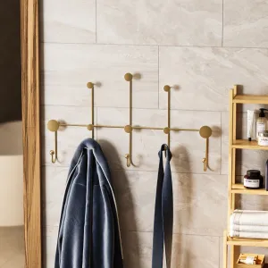 Wallity Nástenný kovový vešiak Iyon 80 cm zlatý