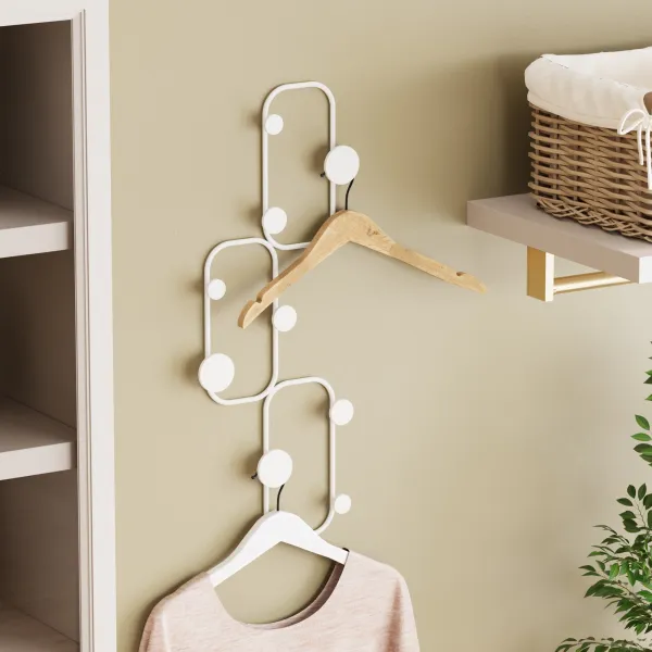 Wallity Nástenný kovový vešiak Lizzard 28 cm biely