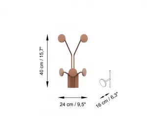Wallity Nástenný kovový háčik Giraffe 24 cm bronz
