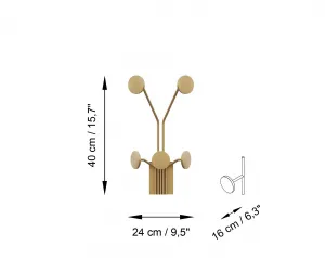 Wallity Nástenný kovový háčik Giraffe 24 cm zlatý