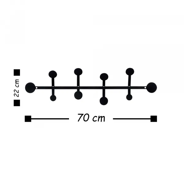 Wallity Nástěnný věšák Hook 70 cm černý