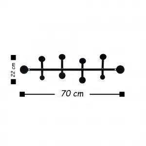 Wallity Nástěnný věšák Hook 70 cm černý