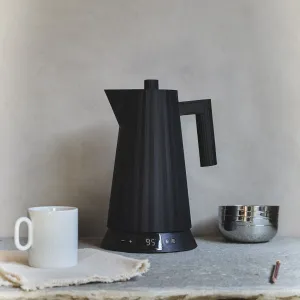 Rýchlovarná kanvica Plissé 1,7L s voľbou teploty vody, čierna - Alessi