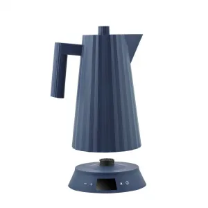 Rýchlovarná kanvica Plissé 1,7L s voľbou teploty vody, modrá - Alessi