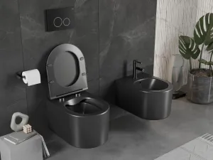 MEXEN - Sofia Závesná WC misa bez sedátka, čierna matná 3354XX85