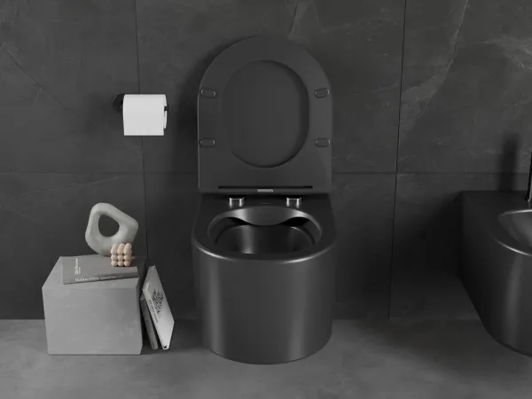 MEXEN - Sofia Závesná WC misa bez sedátka, čierna matná 3354XX85