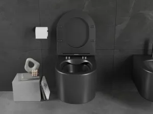 MEXEN - Sofia Závesná WC misa bez sedátka, čierna matná 3354XX85