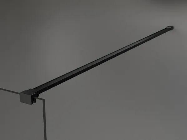 MEXEN/S - KIOTO Sprchová zástena WALK-IN 70x200 cm 8 mm, čierna, biely vzor 800-070-101-70-97