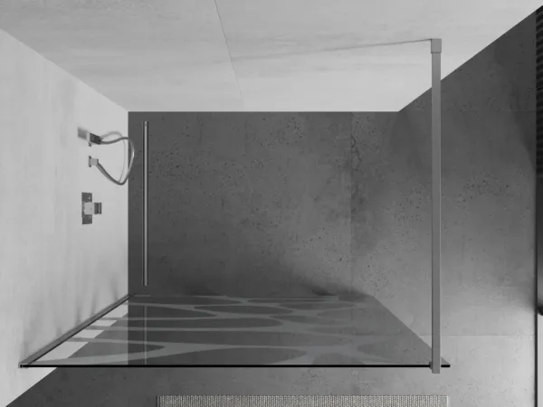 MEXEN/S - KIOTO Sprchová zástena WALK-IN 70x200 cm 8 mm, chróm, biely vzor 800-070-101-01-97