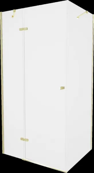 MEXEN/S - ROMA sprchovací kút 90x80, transparent, zlatá 854-090-080-50-00