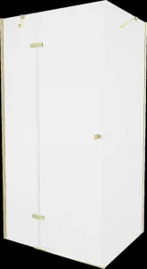 MEXEN/S - ROMA sprchovací kút 90x80, transparent, zlatá 854-090-080-50-00