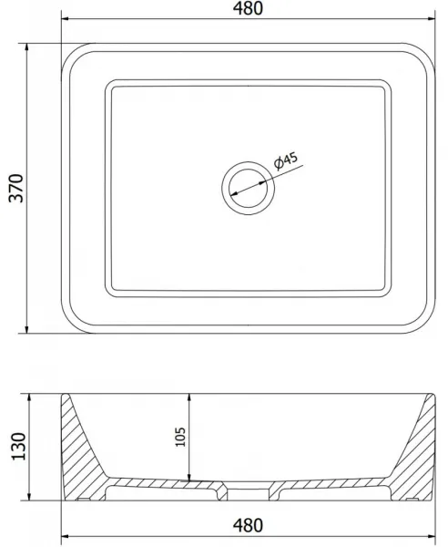 MEXEN - Catia umývadlo na dosku 48 x 37, čierna mat/strieborná 21314874