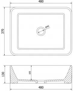 MEXEN - Catia umývadlo na dosku 48 x 37, čierna mat/strieborná 21314874