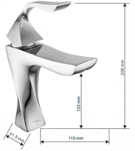 MEXEN/S - Estrella DQ02 Set umývadlové a vaňové batérie s príslušenstvom, chróm 72303DQ02-00