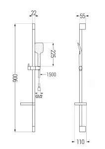 MEXEN/S - Zero SET umývadlová + sprchová batéria s príslušenstvom DS62, čierna 71104DS62-70