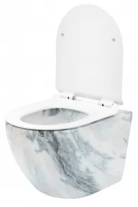 REA - Závesná WC misa vrátane sedátka Granit Shiny REA-C8002