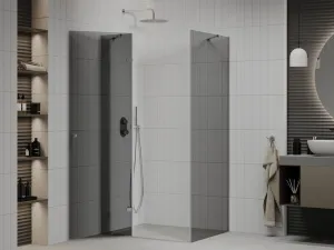 MEXEN/S - ROMA sprchovací kút 90x80, grafit, chróm 854-090-080-01-40