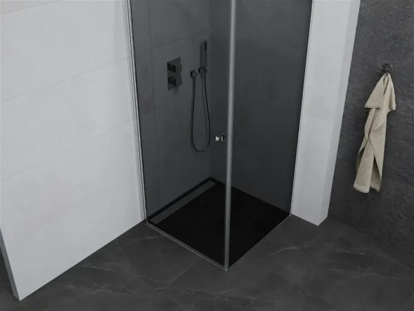 MEXEN/S - PRETORIA sprchovací kút 70x70, grafit, chróm 852-070-070-01-40