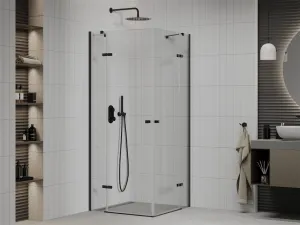 MEXEN/S - Roma Duo sprchovací kút 70 x 70, transparent, čierna 854-070-070-70-00-02