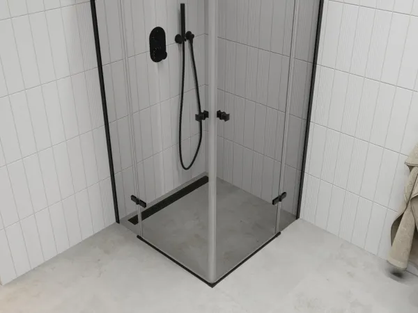 MEXEN/S - Roma Duo sprchovací kút 80 x 80, transparent, čierna 854-080-080-70-00-02