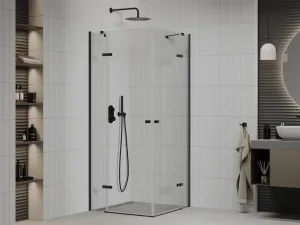 MEXEN/S - Roma Duo sprchovací kút 80 x 80, transparent, čierna 854-080-080-70-00-02