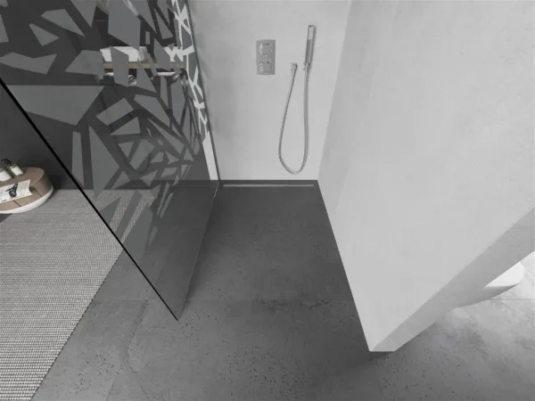 MEXEN/S - KIOTO Sprchová zástena WALK-IN 80x200 cm 8 mm, chróm, biely vzor 800-080-101-01-85