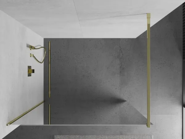 MEXEN/S - KIOTO Sprchová zástena WALK-IN 80x200 cm 8 mm, zlatá, zrkadlové sklo 800-080-101-50-50