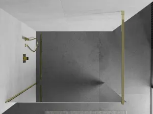 MEXEN/S - KIOTO Sprchová zástena WALK-IN 80x200 cm 8 mm, zlatá, zrkadlové sklo 800-080-101-50-50