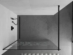 MEXEN/S - KIOTO Sprchová zástena WALK-IN 80x200 cm 8 mm, čierna, biely vzor 800-080-101-70-85