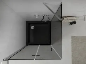 MEXEN/S - Lima sprchovací kút zalamovacie dvere 80 x 80, grafit, chróm + Flat čierna vanička so sifónom 856-080-080-01-40-4070