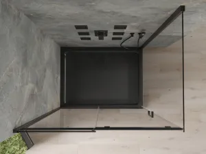 MEXEN/S - Omega sprchovací kút 100x80, transparent, čierna + čierna vanička so sifónom 825-100-080-70-00-4070B