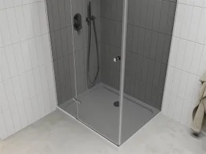 MEXEN/S - Roma sprchovací kút 70x100, grafit, chróm + biela vanička so sifónom 854-070-100-01-40-4010