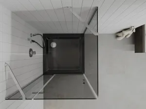 MEXEN/S - Roma sprchovací kút 90x90, grafit, chróm + čierna vanička so sifónom 854-090-090-01-40-4070